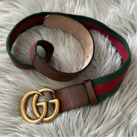 Gucci Accessories - GUCCI Marmont Web GG Belt